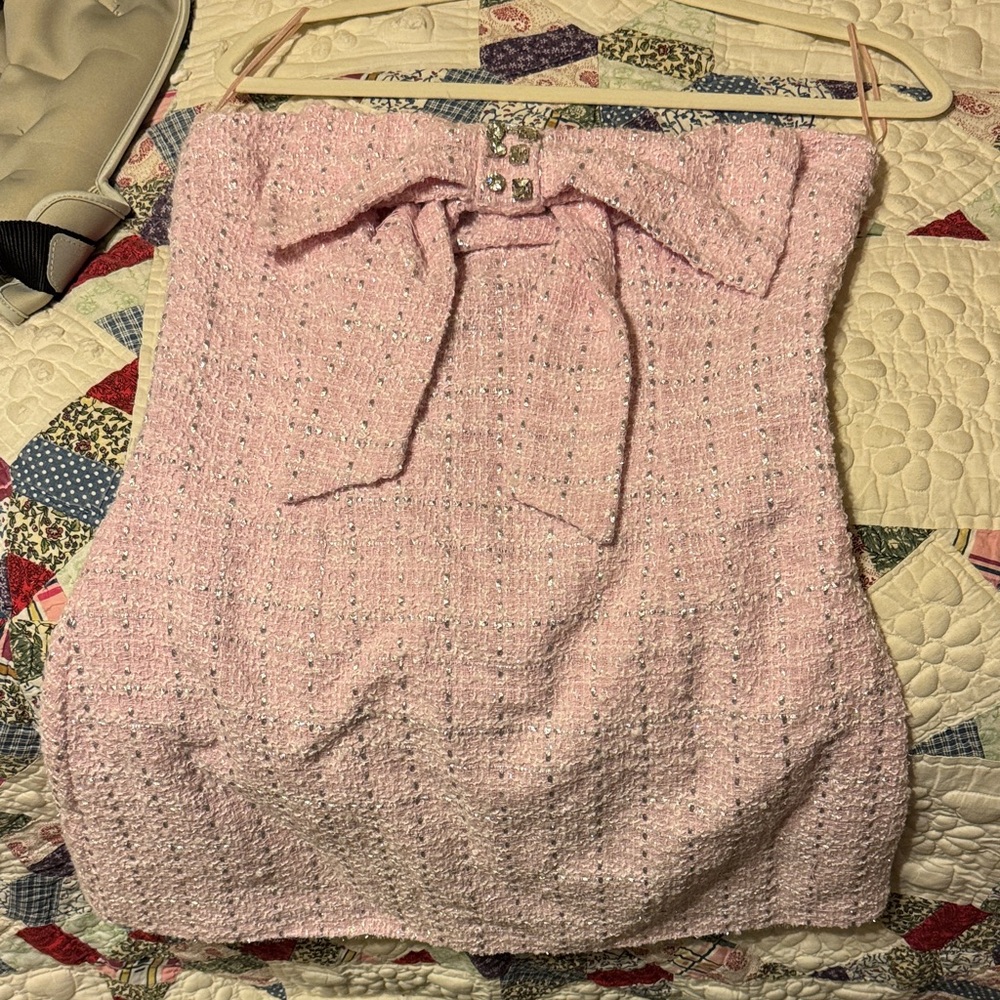 Fashion Nova Light Pink Strapless Top